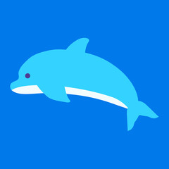 シンプルでかわいいイルカのイラスト フラットデザイン