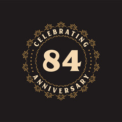 84 anniversary celebration, Greetings card for 84 years anniversary