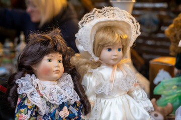 Dolls on stall at souvenir market