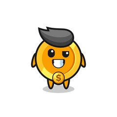 cute dollar currency coin mascot with an optimistic face