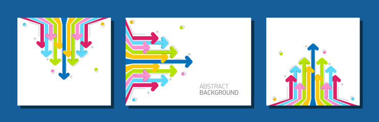 Rainbow Arrows on white background. Concept business moving