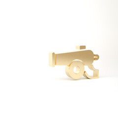 Gold Ramadan cannon icon isolated on white background. 3d illustration 3D render
