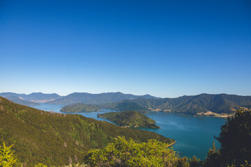 Naklejka na ściany i meble Queen Charlotte Track, Marlborough Sounds, New Zealand