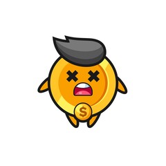 the dead dollar currency coin mascot character