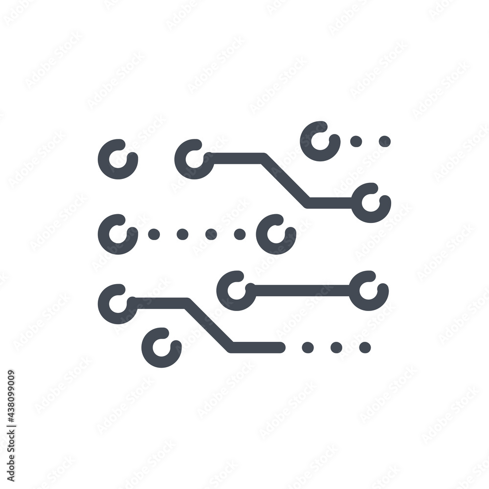 Poster neural connections line icon. artificial intelligence connect vector outline sign.