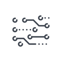 Neural connections line icon. Artificial intelligence connect vector outline sign.