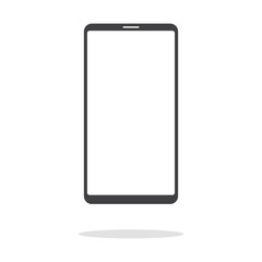 Smartphone realistic mockup. Mobile phone frame with blank display, front view.