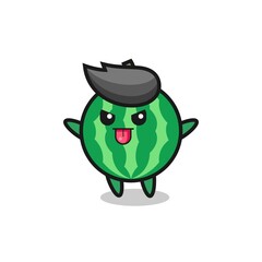 naughty watermelon character in mocking pose