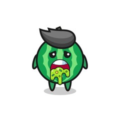 the cute watermelon character with puke