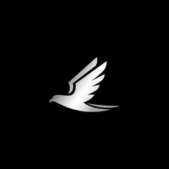 silver eagle logo vector design. logo template