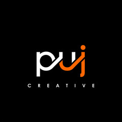 PUJ Letter Initial Logo Design Template Vector Illustration