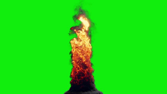 Fire An Smoke Tornado, Green Screen Chromakey
