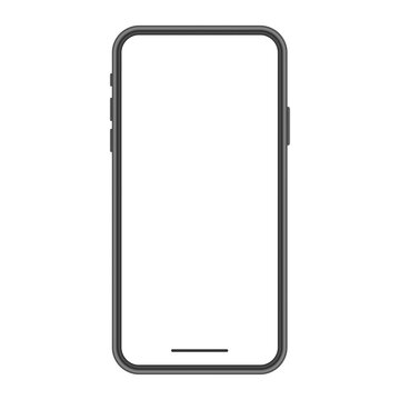 Smartphone realistic mockup. Mobile phone frame with blank display, front view.
