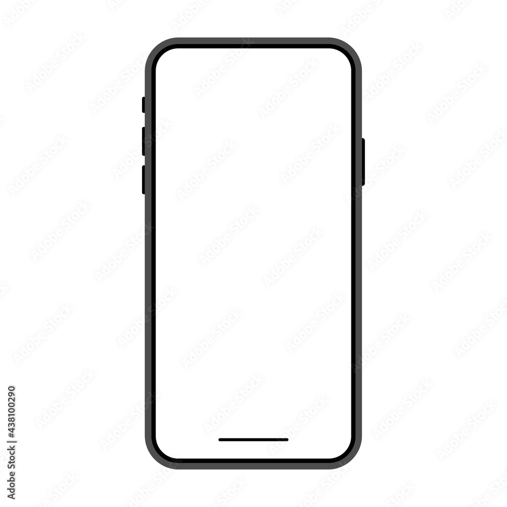 Poster smartphone realistic mockup. mobile phone frame with blank display, front view.