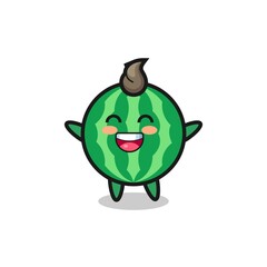 happy baby watermelon cartoon character