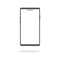 Smartphone realistic mockup. Mobile phone frame with blank display, front view.