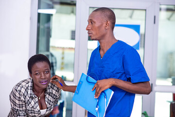 portrait of a doctor receiving a patient