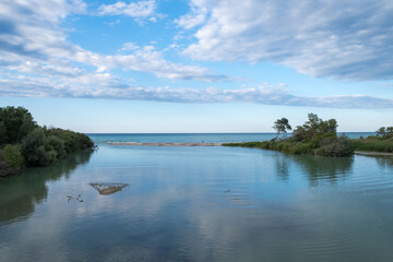 Landscape of adriatic sea, Trabocchi coast, to abruzzo, in italy.