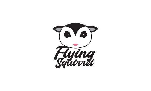 Head Cute Flying Squirrel Logo Vector Icon Illustration Design