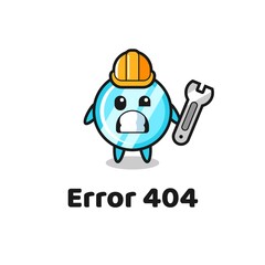 error 404 with the cute mirror mascot