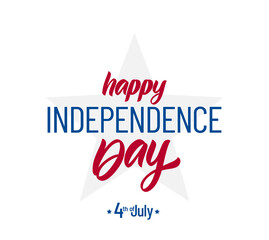 Vector illustration: Lettering composition of Happy Independence Day. 4th of July