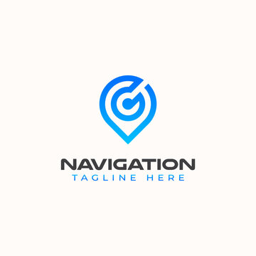 Navigation Monogram Modern Concept Logo Template. Vector Illustration