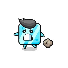 illustration of the ice cube running in fear