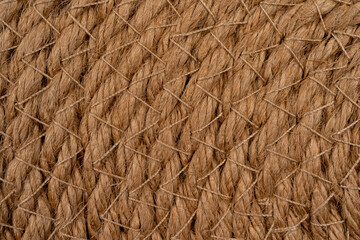 wicker straw napkin brown as background, wicker background