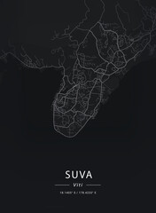 Map of Suva, Fiji