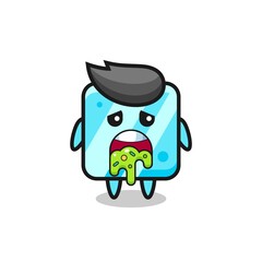 the cute ice cube character with puke