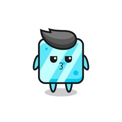 the bored expression of cute ice cube characters