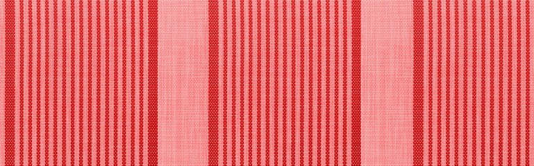 Panorama of Vintage red cotton fabric with stripes texture and background seamless