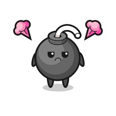 Fototapeta premium annoyed expression of the cute bomb cartoon character
