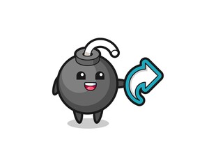 cute bomb hold social media share symbol