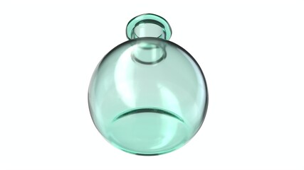 3D illustration of clean glass flask isolated on white