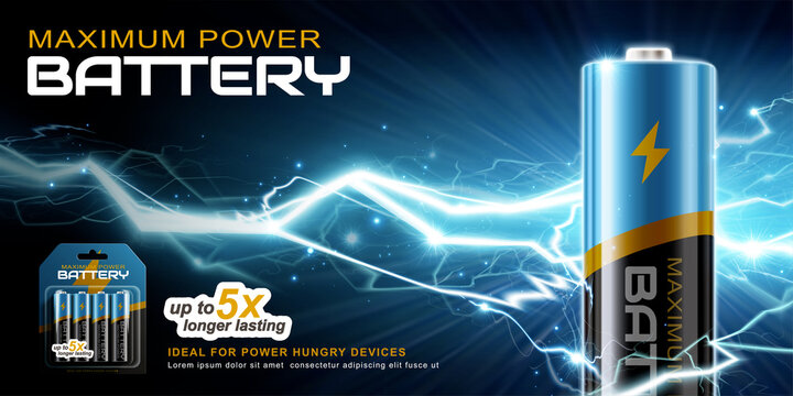 3D Li-Ion AA battery banner ad