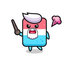 cute eraser grandpa is getting angry