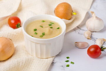 French onion soup with bread and cheese