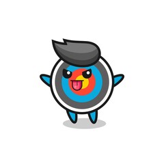 naughty target archery character in mocking pose