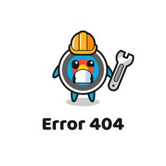 Fototapeta na wymiar error 404 with the cute target archery mascot