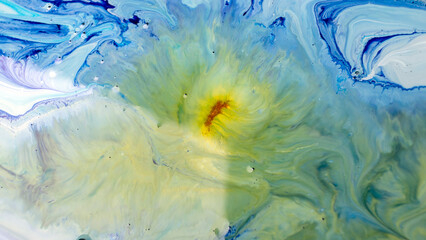 The colors of the aqueous ink are translucent. Abstract multicolored marble texture background
