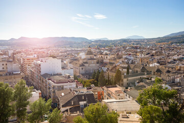 Obraz premium Caravaca, Spain - 17 November 2017 : Panorama of Caravaca de la Cruz, province of Murcia, place of pilgrimage, Spain