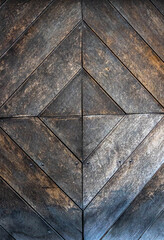 Close up of rustic wooden door, texture