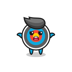 target archery mascot character saying I do not know