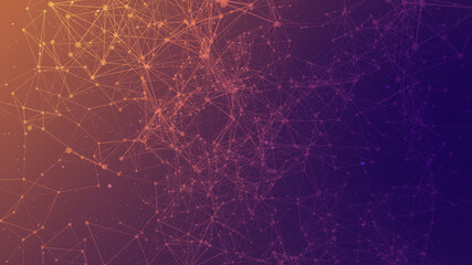 Abstract futuristic connecting dots and line with polygonal