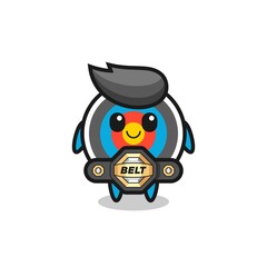 the MMA fighter target archery mascot with a belt