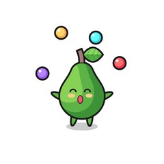 the avocado circus cartoon juggling a ball
