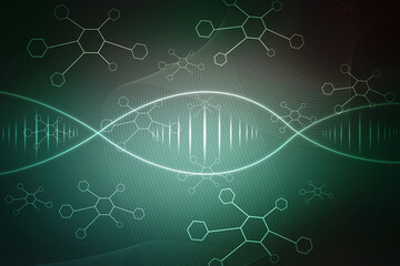 DNA structure, abstract medical and healthcare background,Abstract technogoly science concept DNA fururistic on hi tech blue background