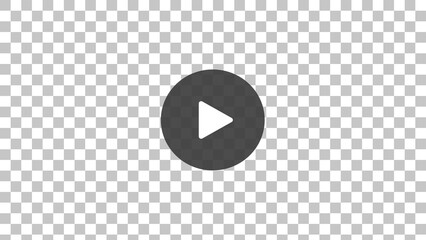 Play button on a transparent background. Video, audio player symbol.