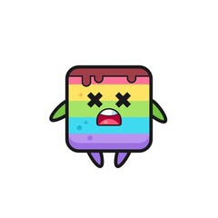 the dead rainbow cake mascot character